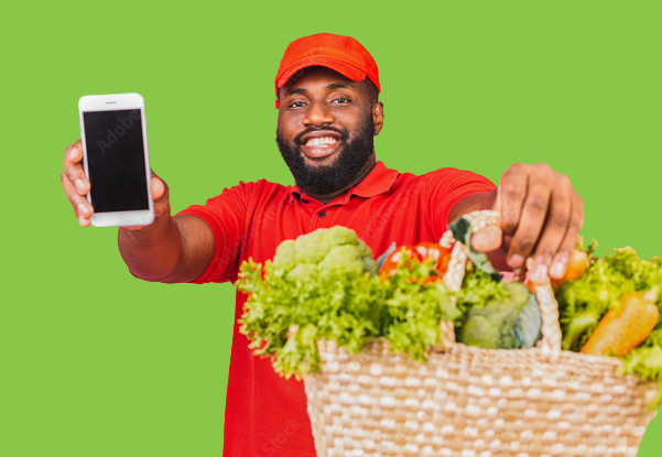 image of delivery guy delivering food